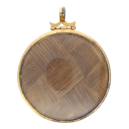 368 - 18th Century Mourning Locket Pendant with Hand Painted Picture and Hairwork