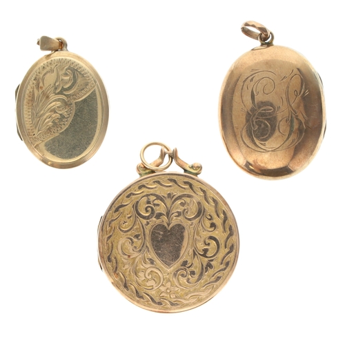 388 - Gold Back and Front Locket Pendant Collection, 10.8g