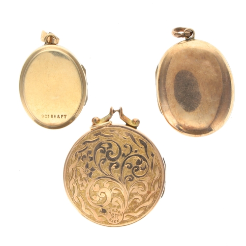 388 - Gold Back and Front Locket Pendant Collection, 10.8g