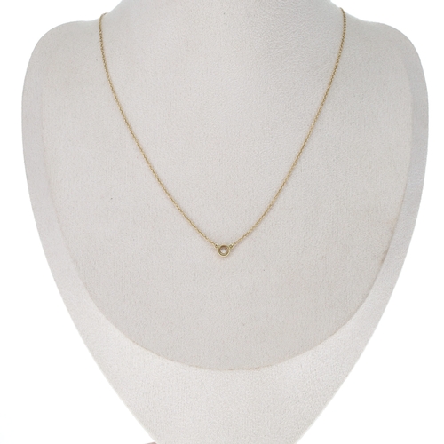 170 - Diamonds By the Yard' Single Stone 18ct Gold Necklace By Tiffany & Co., 1.7g