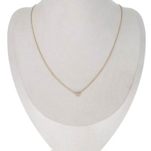 170 - Diamonds By the Yard' Single Stone 18ct Gold Necklace By Tiffany & Co., 1.7g