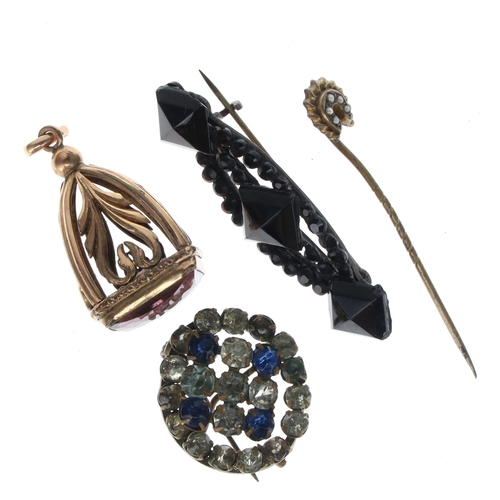 283 - Antique Jewellery Collection including Mourning, Agate, Locket, Cameo