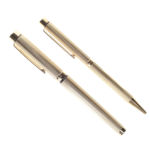 260 - Sheaffer - Targa Gold Plated Fountain Pen Set, 14ct Gold Nib