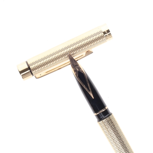 260 - Sheaffer - Targa Gold Plated Fountain Pen Set, 14ct Gold Nib