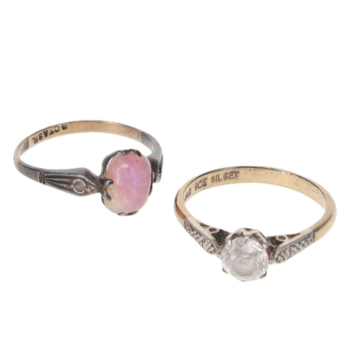 138 - Gold and Silver Ring Collection including Marcasite, Paste, 13.6g