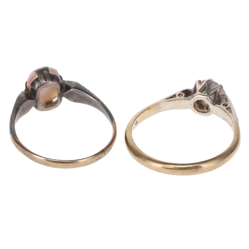 138 - Gold and Silver Ring Collection including Marcasite, Paste, 13.6g