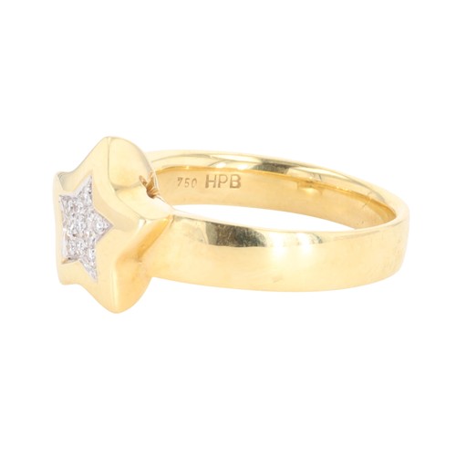 247 - Diamond Pave Set Star 18ct Gold Ring, 7.7g