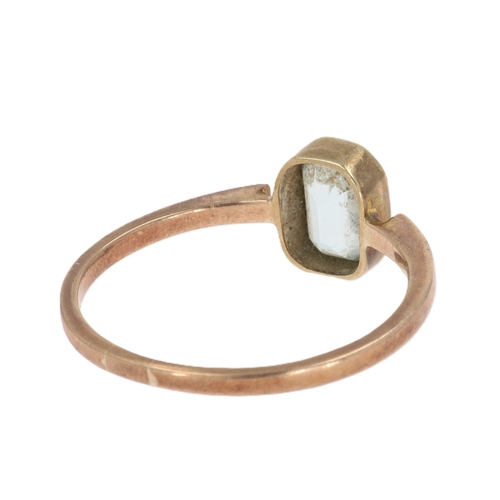 281 - Aquamarine Bezel Set 9ct Gold Ring, 1.7g