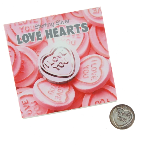25 - Silver Novelty Love Heart 'I Love You' Token, 8g