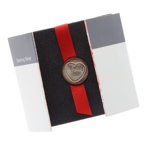 25 - Silver Novelty Love Heart 'I Love You' Token, 8g