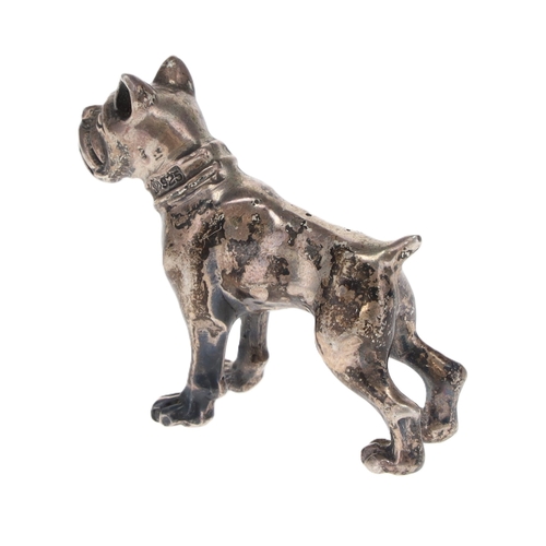 27 - Silver Novelty Dog Miniature Ornament, 14g