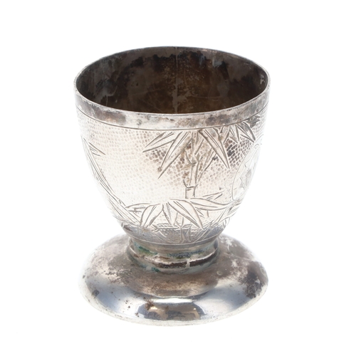31 - Antique Chinese Silver Export Wai Kee Egg Cup, 40g