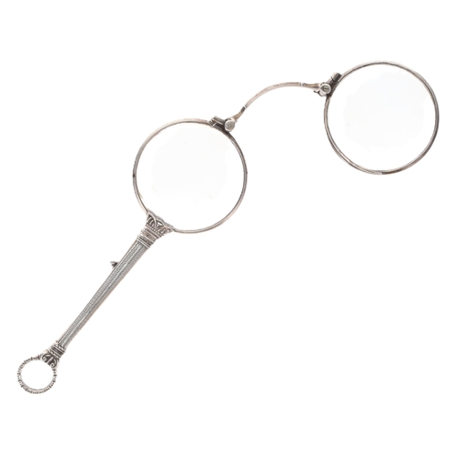35 - Antique 935 Silver Lorgnette Spectacles, 26g