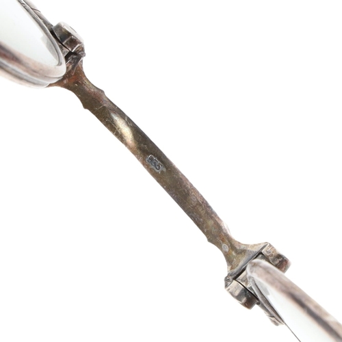 35 - Antique 935 Silver Lorgnette Spectacles, 26g