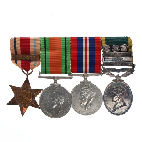 WW2 Africa 8th Army & GVI Territorial Medal Group, Mounted