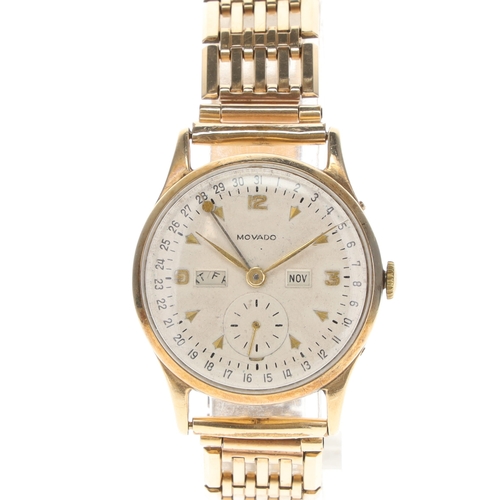 75 - Movado - 9ct Gold Triple Calendar Hand-Wind Watch, ref. 13322