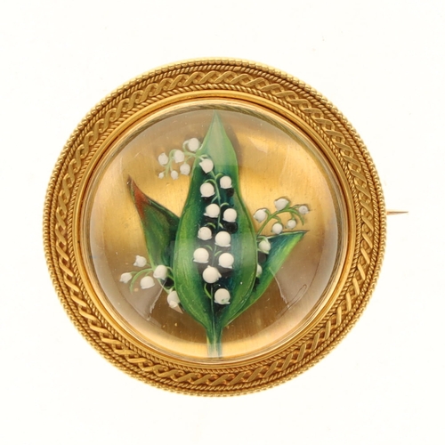 Essex Crystal Lily Of The Valley Gold Brooch, 19.7g