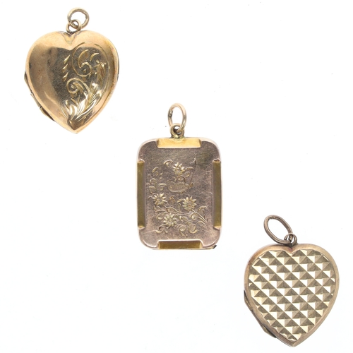 252 - 9ct Gold Front and Back Locket Pendant Collection, 10.4g