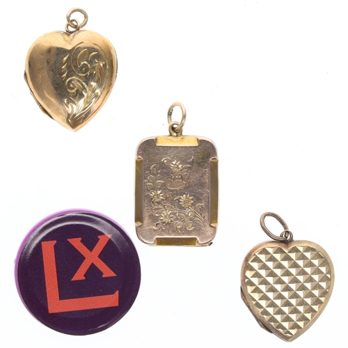 252 - 9ct Gold Front and Back Locket Pendant Collection, 10.4g