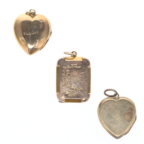 252 - 9ct Gold Front and Back Locket Pendant Collection, 10.4g