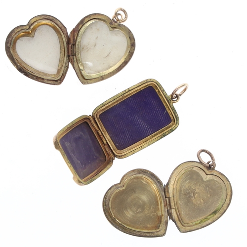 252 - 9ct Gold Front and Back Locket Pendant Collection, 10.4g
