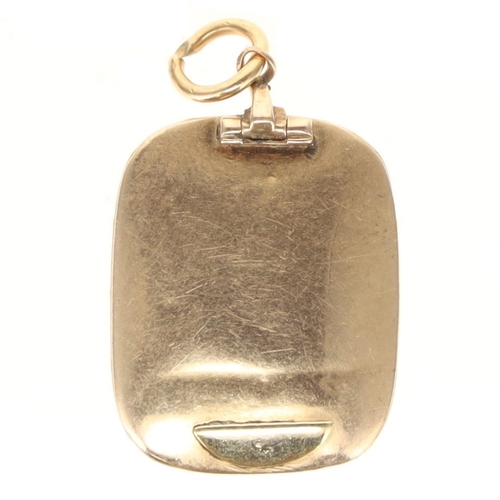 270 - Reverse Carved Crystal Gold Mourning Pendant Conversion, 4.2g