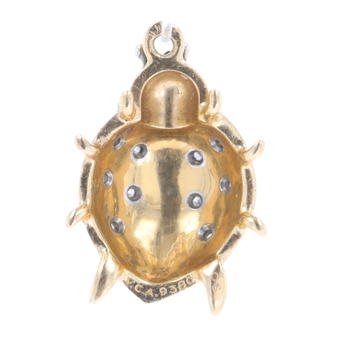 300 - Van Cleef & Arpels Enamel Diamond Ladybird Pendant, 3.5g