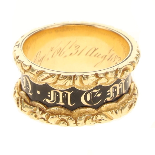 363 - Victorian 18ct Gold Black Enamel 
