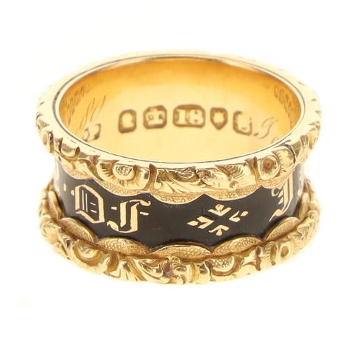 363 - Victorian 18ct Gold Black Enamel 