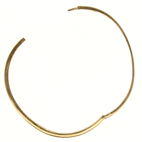 366 - Sapphire and Diamond Channel Set 18ct Gold Bangle, 9.5g