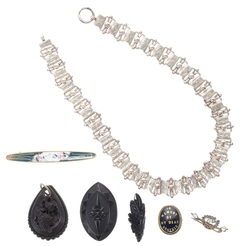 367 - Antique Jewellery Collection including Mourning, Book Chain, Enamel