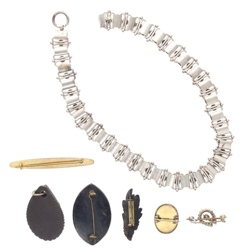 367 - Antique Jewellery Collection including Mourning, Book Chain, Enamel