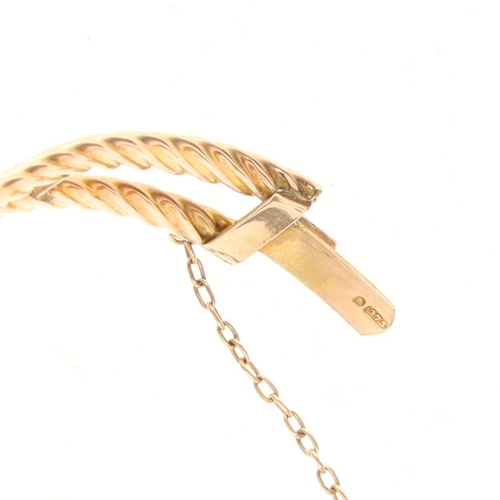 372 - Victorian Sapphire and Diamond 9ct Gold Bangle, 12.9g