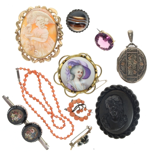 375 - Antique Jewellery Collection including Rolled Gold, Silver, Micro Mosaic, Cameo