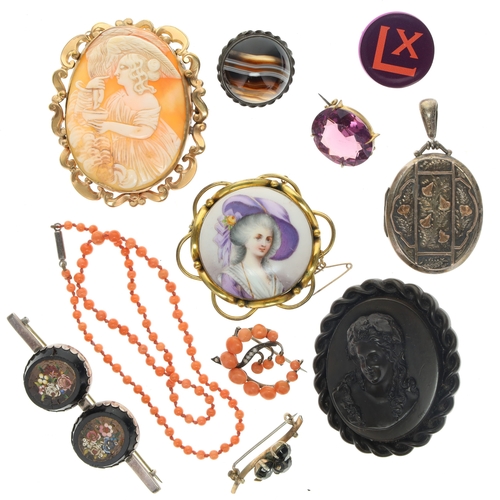 375 - Antique Jewellery Collection including Rolled Gold, Silver, Micro Mosaic, Cameo