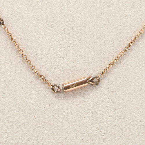 377 - Amethyst and Split Pearl 9ct Gold Necklace, 6g