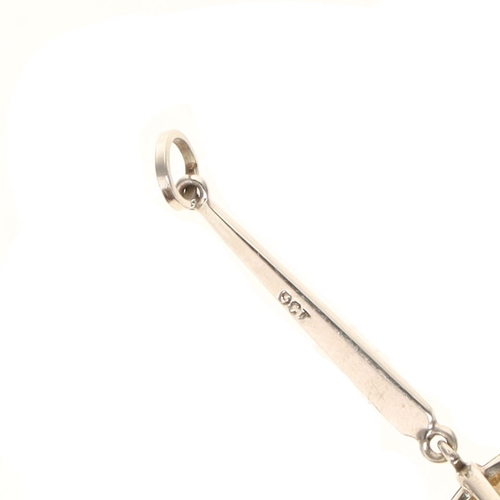 386 - Citrine 9ct White Gold Pendant, 4.8g