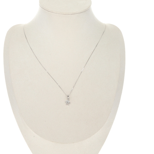 392 - Diamond Flower White Gold Earrings and Necklace Set, 2.3g