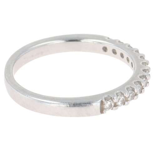 401 - Diamond Half Eternity Platinum .950 Ring, 3g