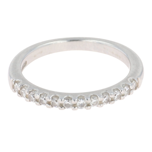 401 - Diamond Half Eternity Platinum .950 Ring, 3g