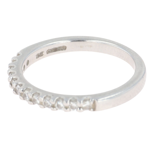 401 - Diamond Half Eternity Platinum .950 Ring, 3g