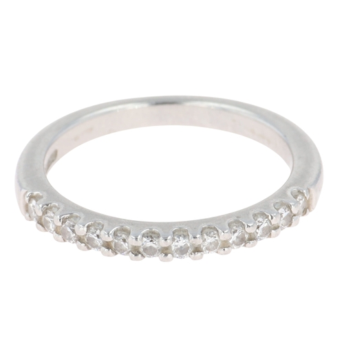 401 - Diamond Half Eternity Platinum .950 Ring, 3g