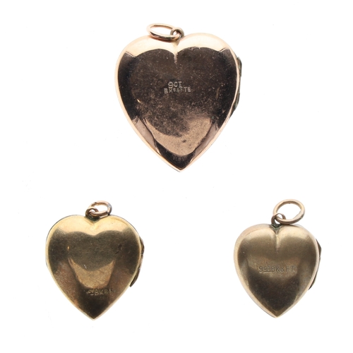 403 - 9ct Gold Back and Front Locket Pendant Collection including Paste, 10.7g