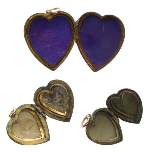 403 - 9ct Gold Back and Front Locket Pendant Collection including Paste, 10.7g