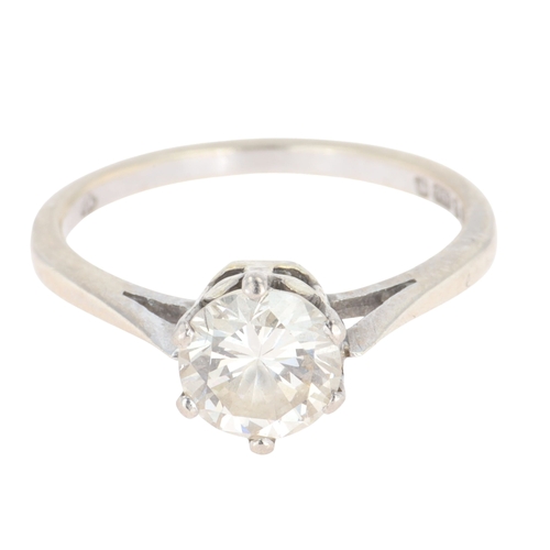 404 - Diamond Solitaire 18ct White Gold Ring, est. 1.00ct, 2.4g