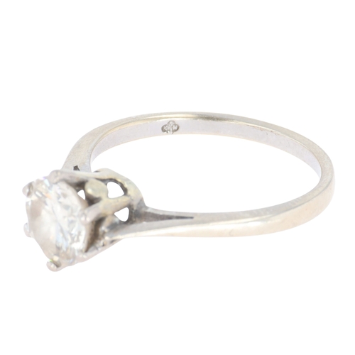 404 - Diamond Solitaire 18ct White Gold Ring, est. 1.00ct, 2.4g