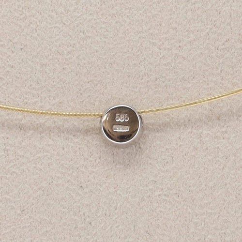 406 - Diamond Bezel-Set 14ct Gold Necklace, 3g