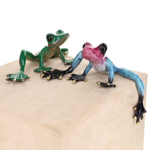 Barry Stein Bronze Frog Sculpture Pair