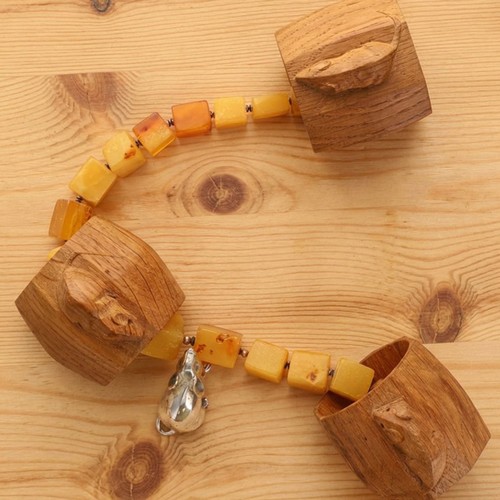 Robert Mouseman Thompson Carved Oak Napkin Rings