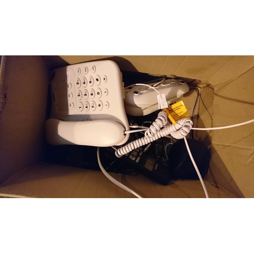 166 - Box Telephones & Table Lamp